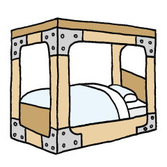 耐震シェルター（ベッド）のイラスト