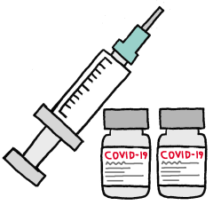 コロナウィルスのワクチンのイラスト