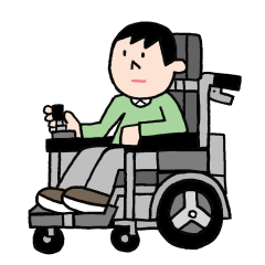 電動車椅子に乗っている人のイラスト