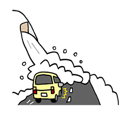 雪崩（道路）のイラスト