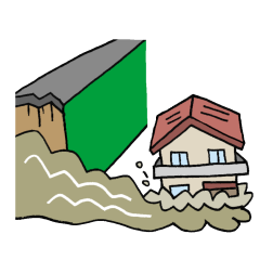 家屋等倒壊氾濫想定区域（氾濫流）のイラスト
