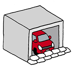 浸水対策（車庫）のイラスト