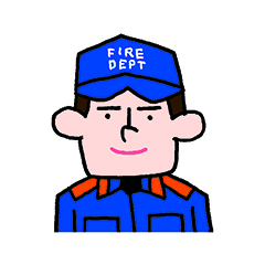 消防隊員（制服）のイラスト